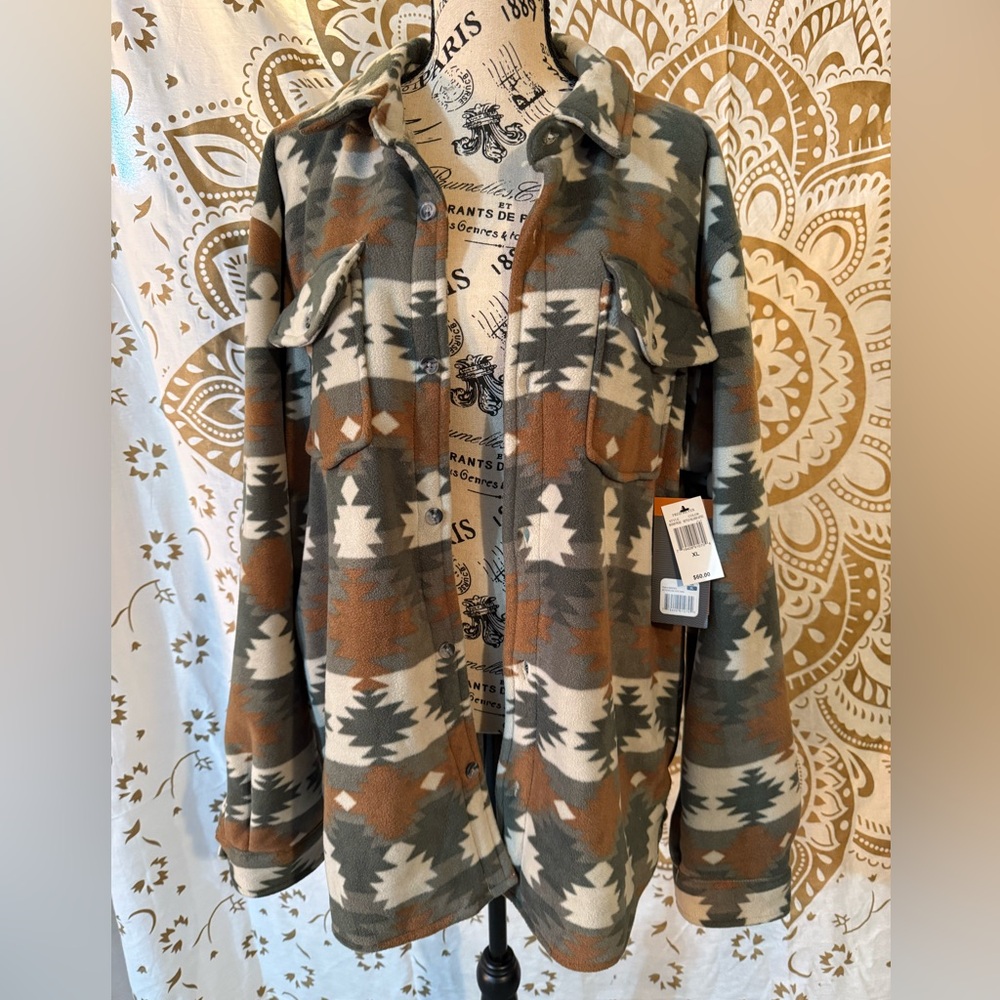 Lange Outdoor Jacket with Gray and Cream Pattern